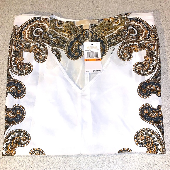 NWT Michael Kors Sheer Summer Shawl Top Size S/M - Picture 4 of 17